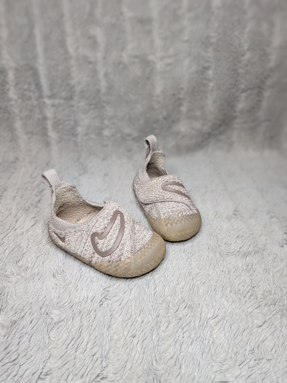 Nike Swoosh 1 College Grey Mink BrownToddler Slip-On Sneakers
